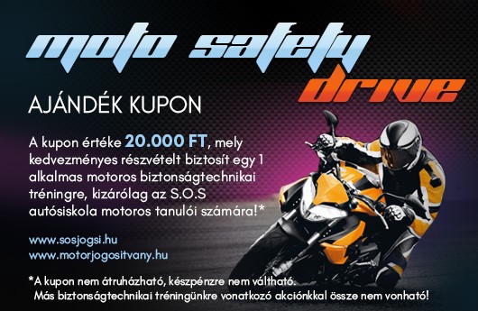 Moto Safety Drive - Motoros vezetéstechnikai kupon